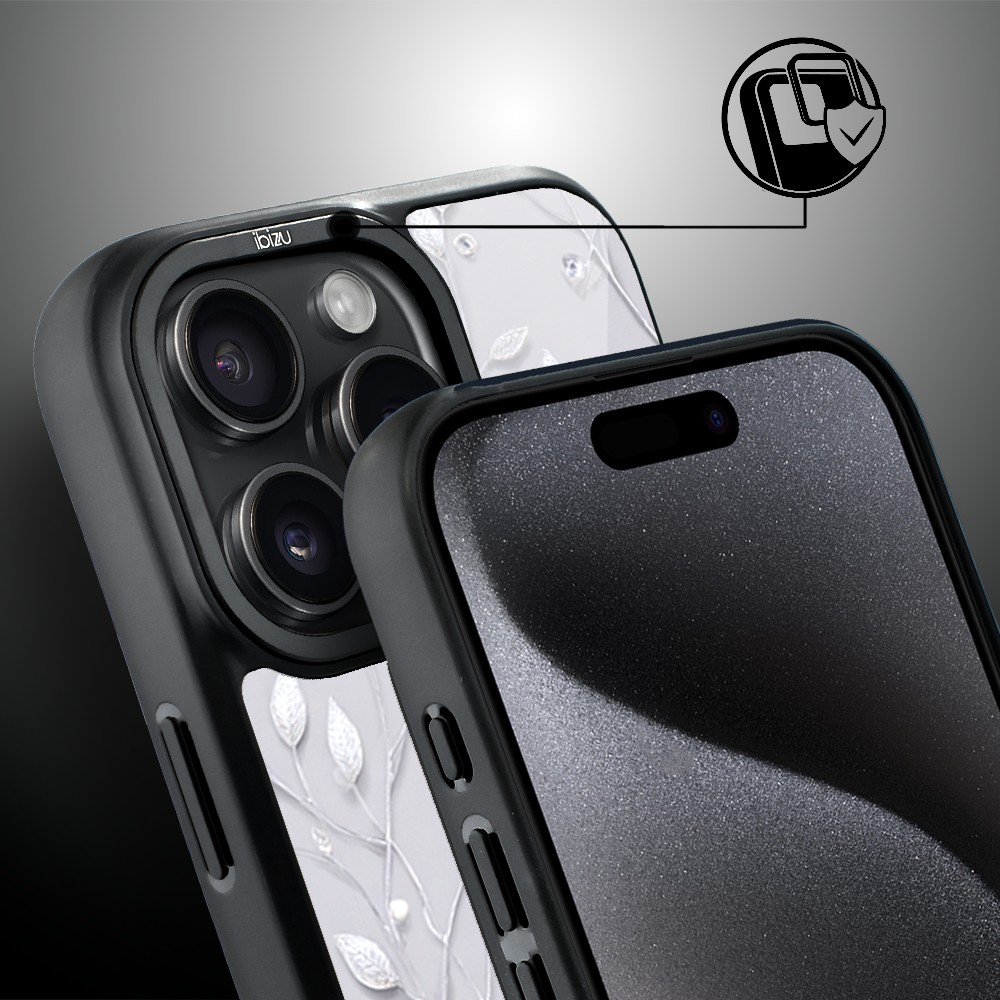 Etui do iPhone 15 Pro Max IBIZU DropGuard Matt z MagSafe, Zimowa magia, Lodowe kwiaty ip 15 pro-3