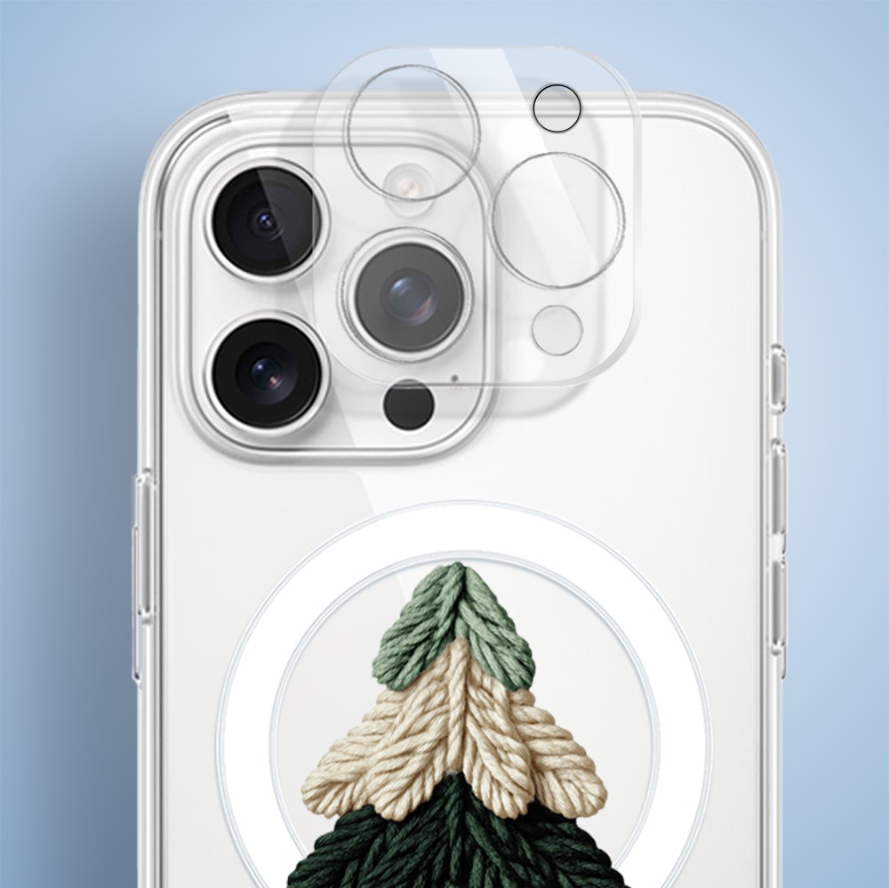 Etui do iPhone 15 Pro Max z MagSafe, Przytulne święta, Dziana choinka, przeźroczyste5