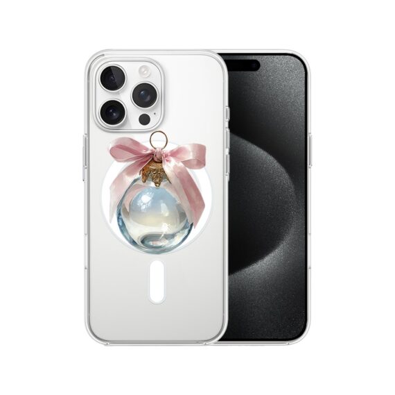 Etui do iPhone 15 Pro Max z MagSafe, Przytulne święta, Kryształowa bombka, przeźroczyste7