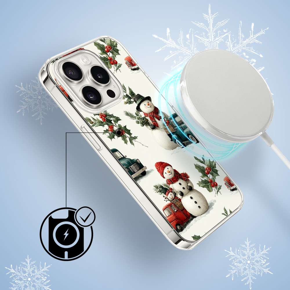 Etui do iPhone 15 Pro Max z MagSafe, Przytulne święta, Zimowe miasteczko3