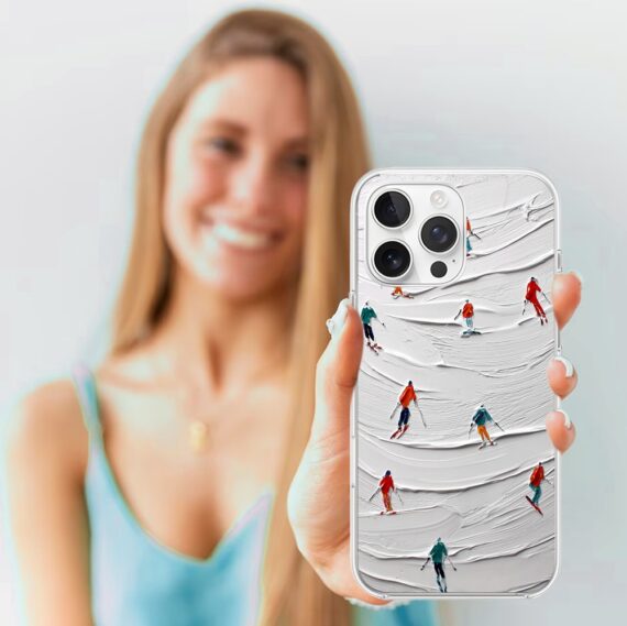 Etui do iPhone 15 Pro Max z MagSafe, Zimowa Magia, Narciarski obraz4