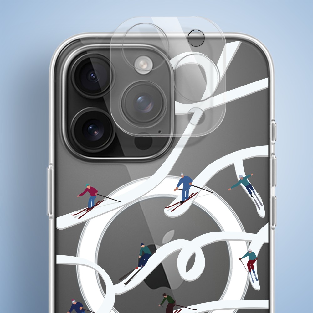 Etui do iPhone 15 Pro Max z MagSafe, Zimowa Magia, Narciarskie wiraże, przeźroczyste5