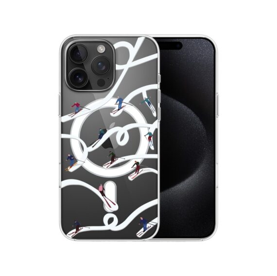 Etui do iPhone 15 Pro Max z MagSafe, Zimowa Magia, Narciarskie wiraże, przeźroczyste7