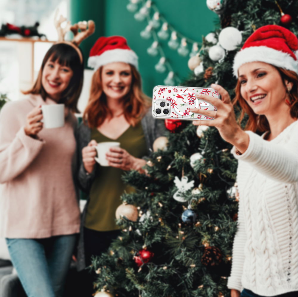 Etui do iPhone 15 Pro Max z MagSafe, cukierki świąteczne, przeźroczyste 15 pro-6