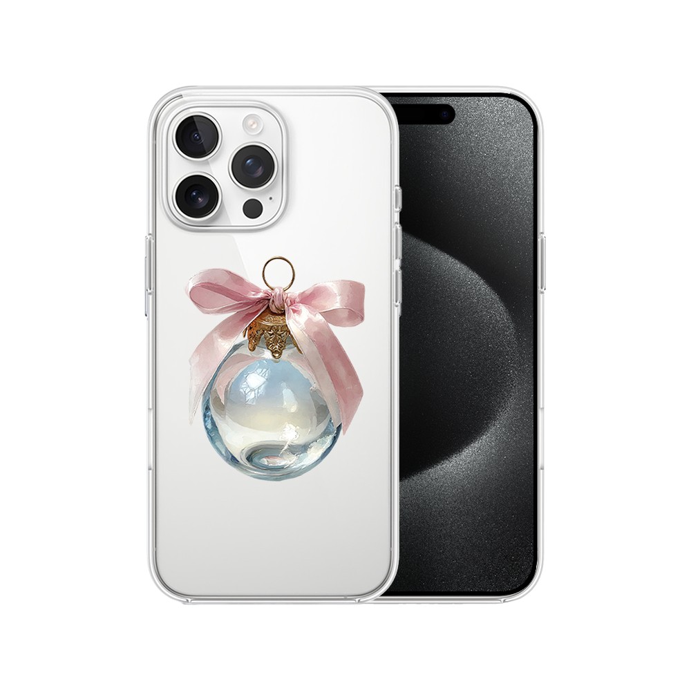 Etui do iPhone 15 Pro Max, Przytulne święta, Kryształowa bombka, przeźroczyste