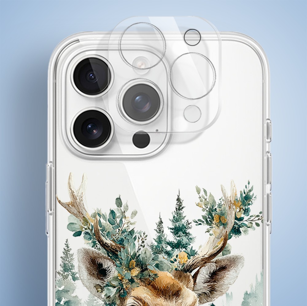 Etui do iPhone 15 Pro, Przytulne święta, Leśny Jelonek, przeźroczyste5