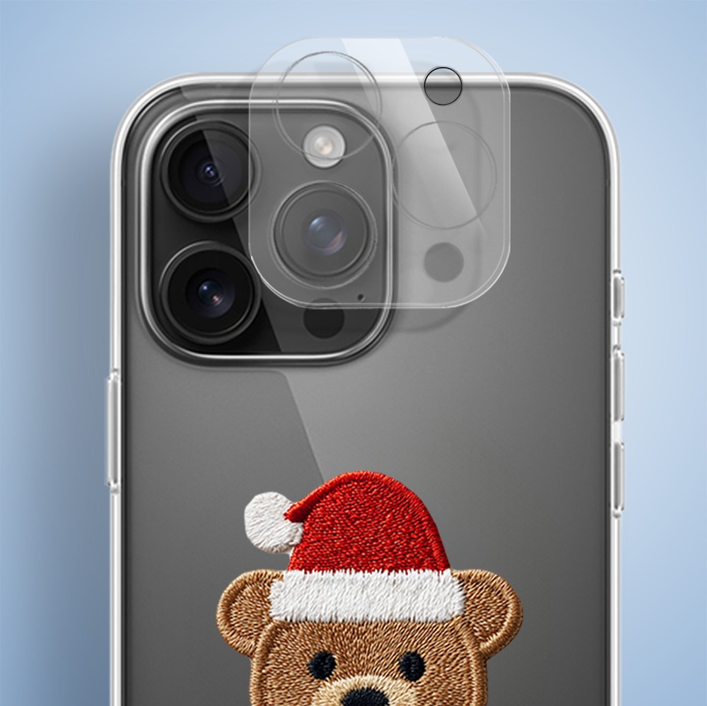 Etui do iPhone 15 Pro, Przytulne święta, Miś Mikołajek, przeźroczyste5