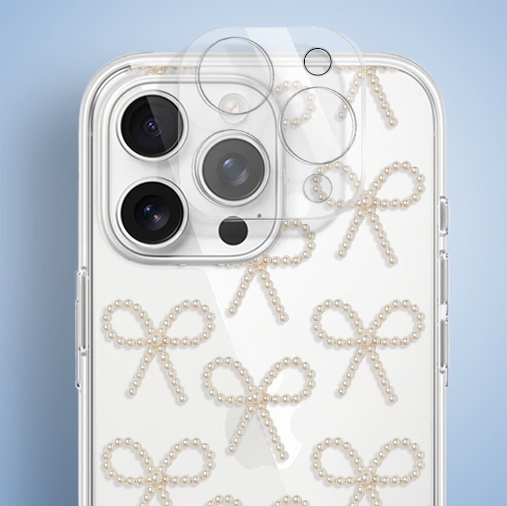 Etui do iPhone 15 Pro, Przytulne święta, Złote kokardki, przeźroczyste5