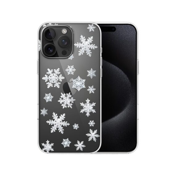Etui do iPhone 15 Pro, Zimowa Magia, Delikatne płatki śniegu, przeźroczyste7