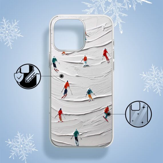 Etui do iPhone 15 Pro, Zimowa Magia, Narciarski obraz1