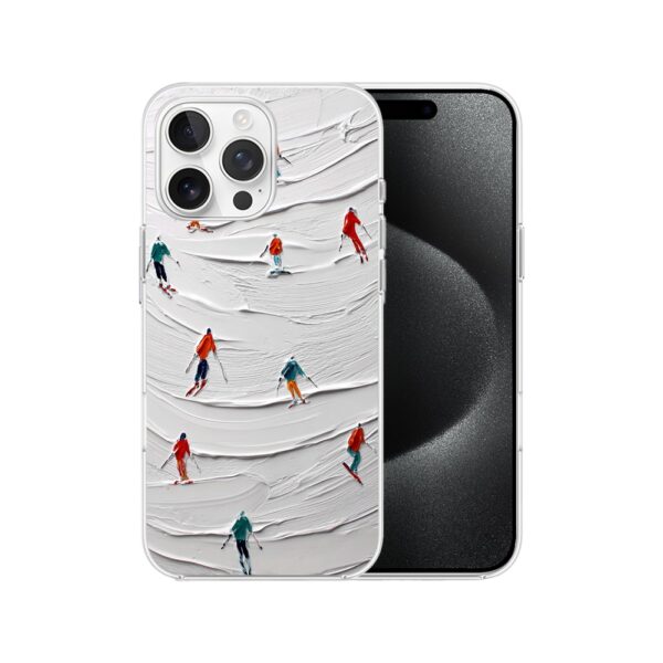 Etui do iPhone 15 Pro Max, Zimowa Magia, Narciarski obraz