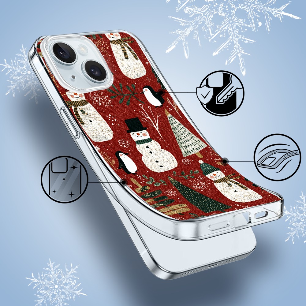 Etui do iPhone 15, Przytulne święta, Rustykalna świąteczna kraina1