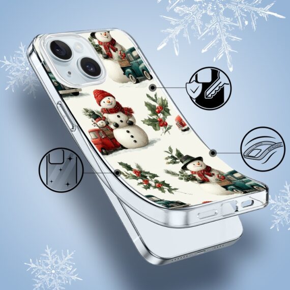 Etui do iPhone 15, Przytulne święta, Zimowe miasteczko1