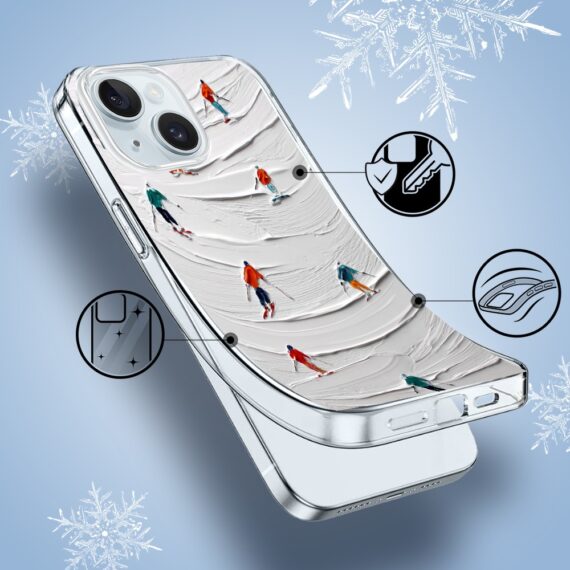 Etui do iPhone 15, Zimowa Magia, Narciarski obraz1
