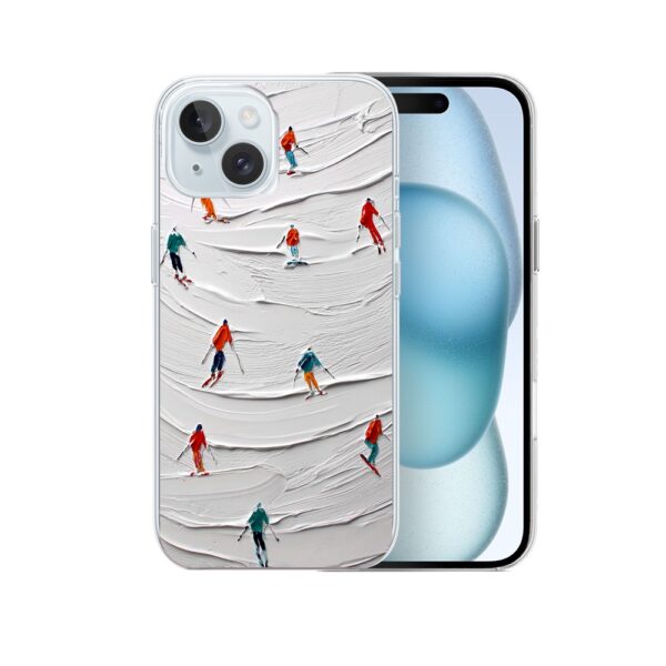 Etui do iPhone 15 Plus, Zimowa Magia, Narciarski obraz
