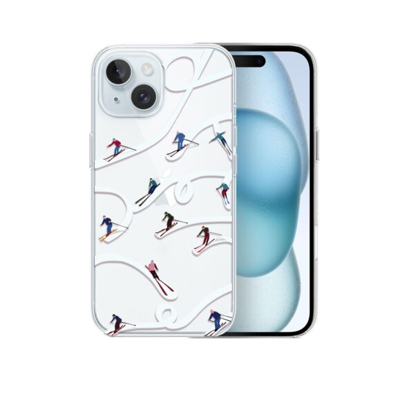 Etui do iPhone 15, Zimowa Magia, Narciarskie wiraże, przeźroczyste5
