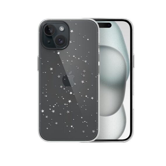 Etui do iPhone 15, Zimowa Magia, Szampańskie gwiazdki, przeźroczyste5