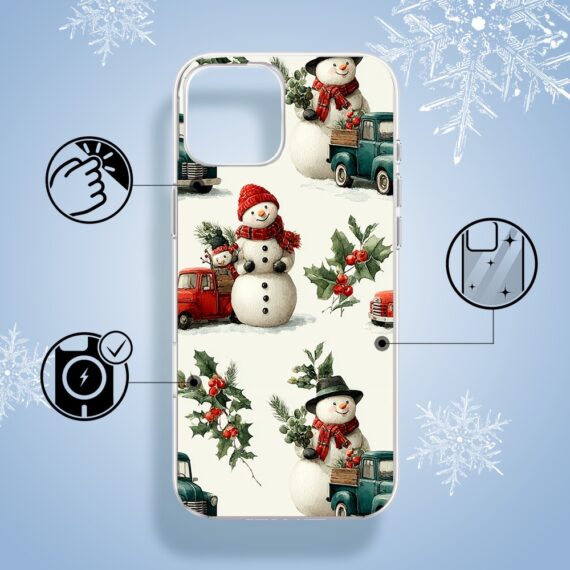 Etui do iPhone 15 z MagSafe, Przytulne święta, Zimowe miasteczko1