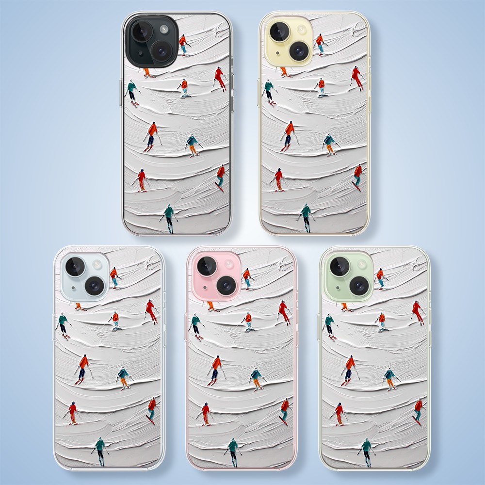 Etui do iPhone 15 z MagSafe, Zimowa Magia, Narciarski obraz2