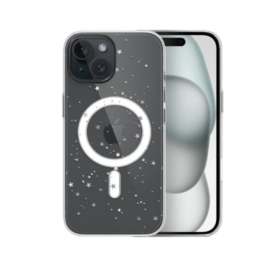 Etui do iPhone 15 z MagSafe, Zimowa Magia, Szampańskie gwiazdki, przeźroczyste5