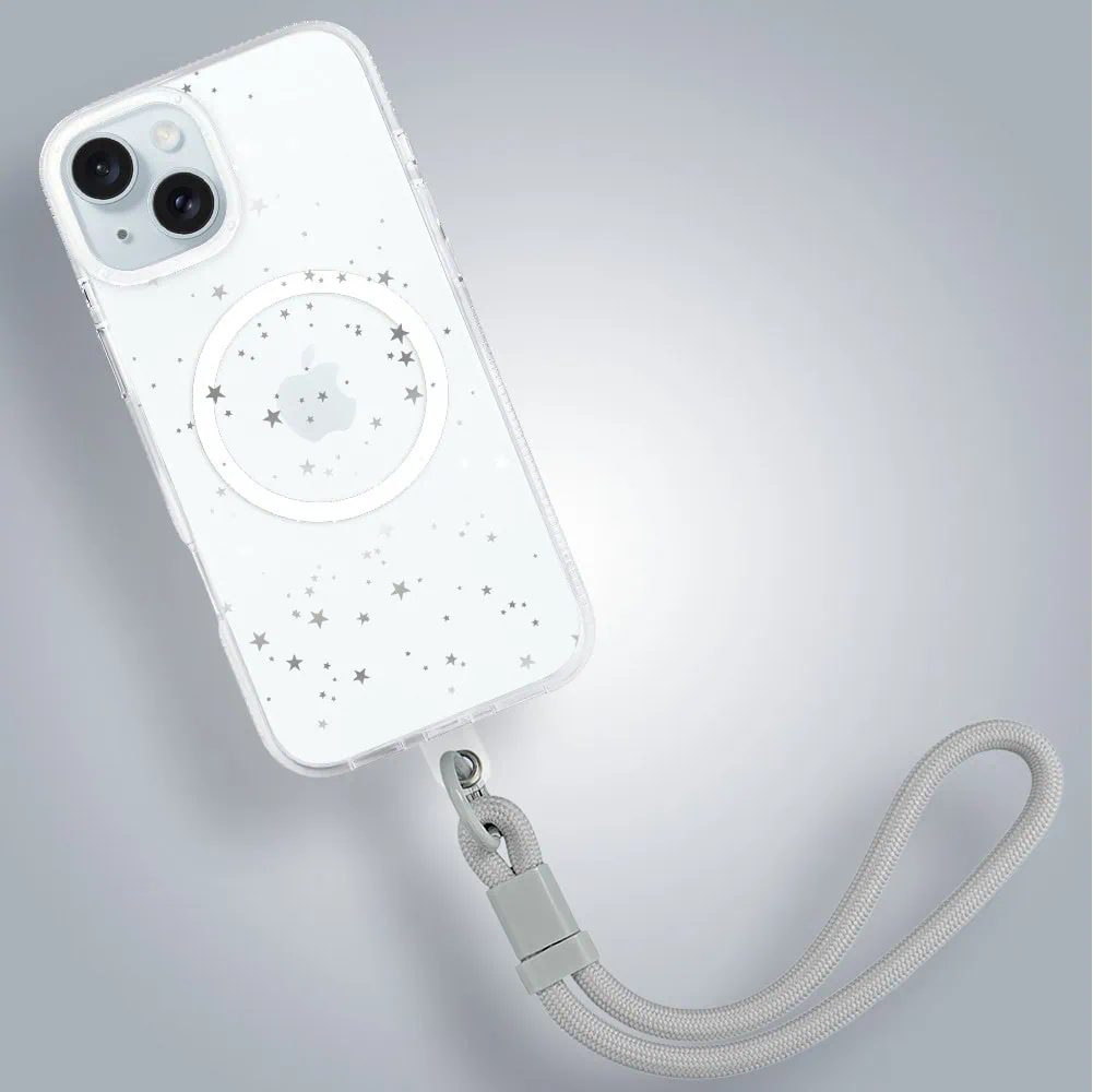 Etui do iPhone 15 z MagSafe, srebrne gwiazdki, przeźroczyste (4)