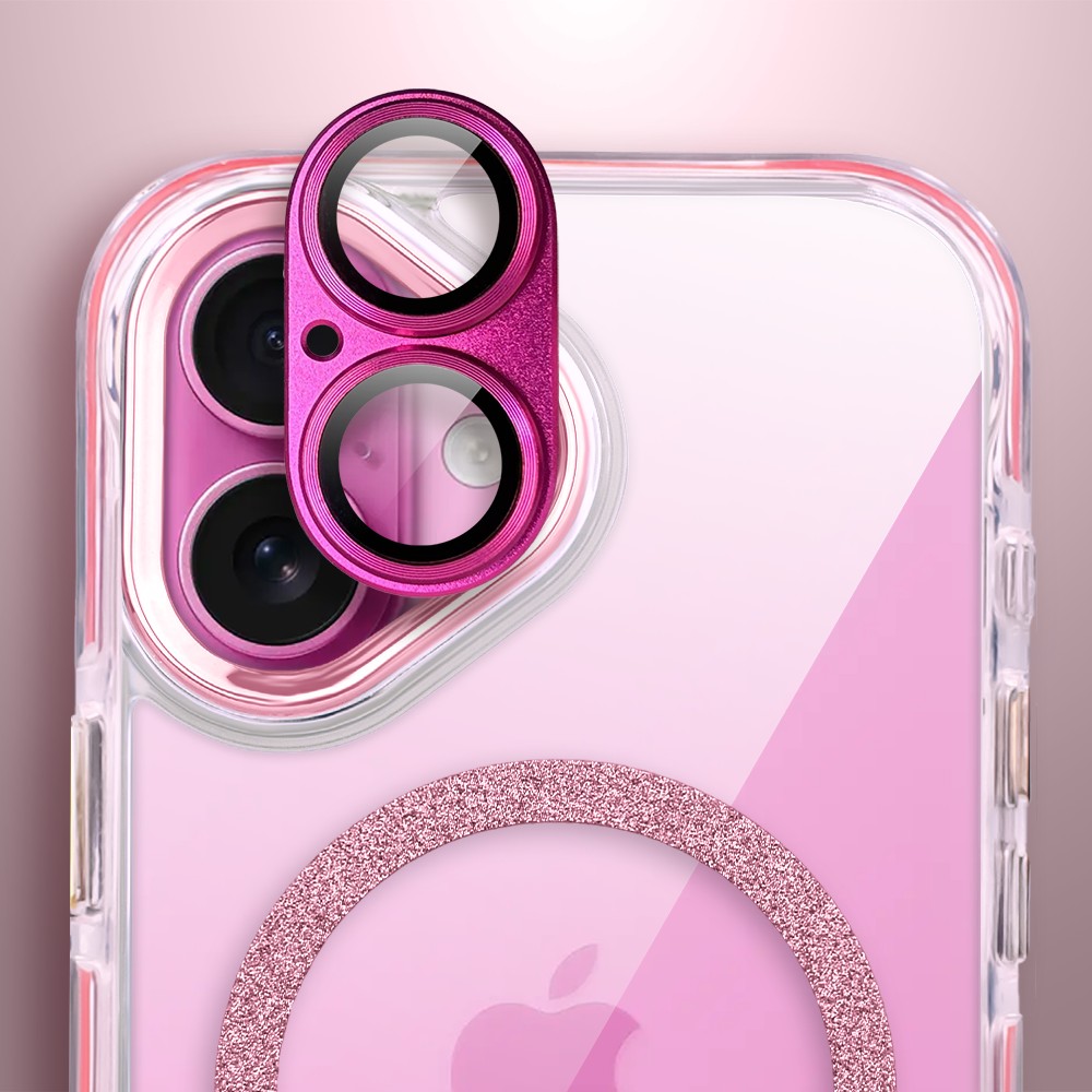 Etui do iPhone 16 Glitter Shine, przeźroczyste, brokatowe z MagSafe, różowe (3)