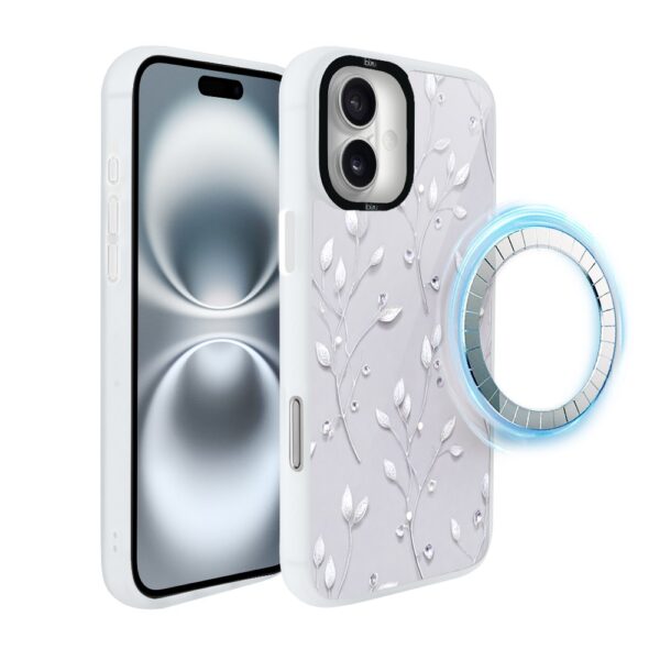 Etui do iPhone 16 Plus IBIZU DropGuard Matt z MagSafe, Lodowe kwiaty
