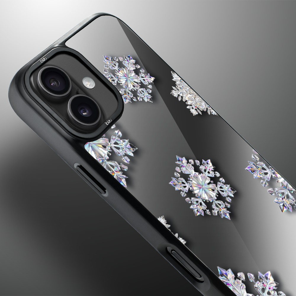 Etui do iPhone 16 Plus IBIZU DropGuard Matt z MagSafe, Zimowa magia, Królewskie płatki śniegu ip 16-2