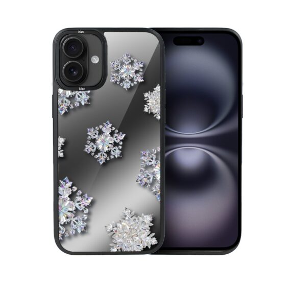 Etui do iPhone 16 Plus IBIZU DropGuard Matt z MagSafe, Zimowa magia, Królewskie płatki śniegu ip 16