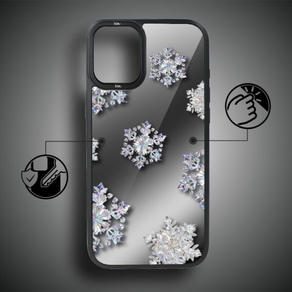 Etui do iPhone 16 Plus IBIZU DropGuard Matt z MagSafe, Zimowa magia, Królewskie płatki śniegu ip 16-7