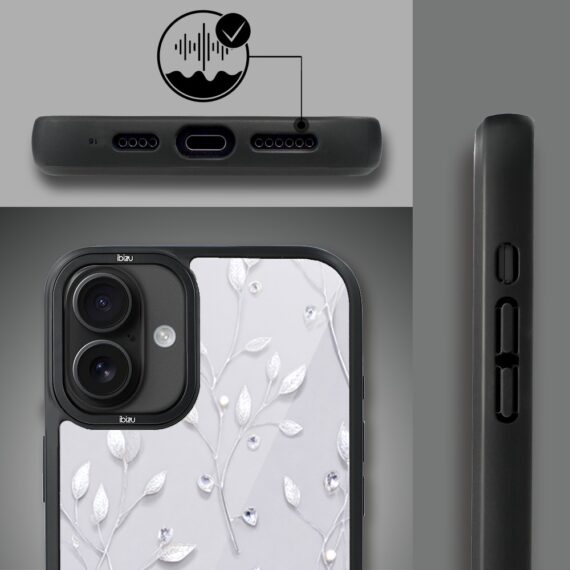 Etui do iPhone 16 Plus IBIZU DropGuard Matt z MagSafe, Zimowa magia, Lodowe kwiaty ip 16-4