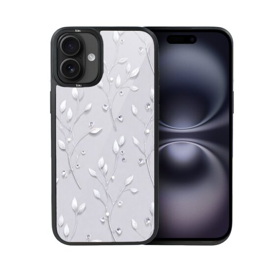 Etui do iPhone 16 Plus IBIZU DropGuard Matt z MagSafe, Zimowa magia, Lodowe kwiaty ip 16