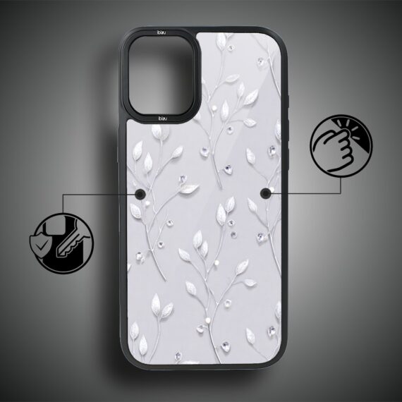 Etui do iPhone 16 Plus IBIZU DropGuard Matt z MagSafe, Zimowa magia, Lodowe kwiaty ip 16-7