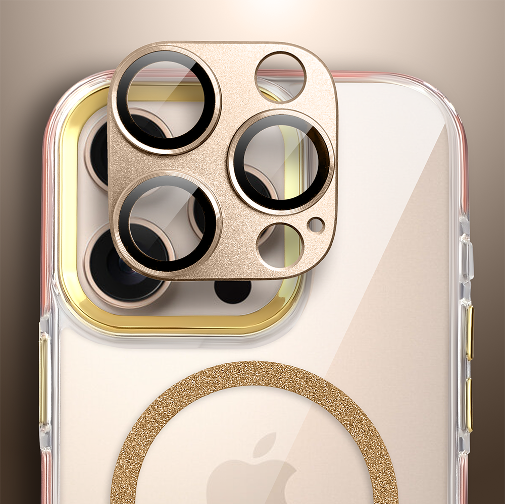 Etui do iPhone 16 Pro Glitter Shine, przeźroczyste, brokatowe z MagSafe, złote (8)