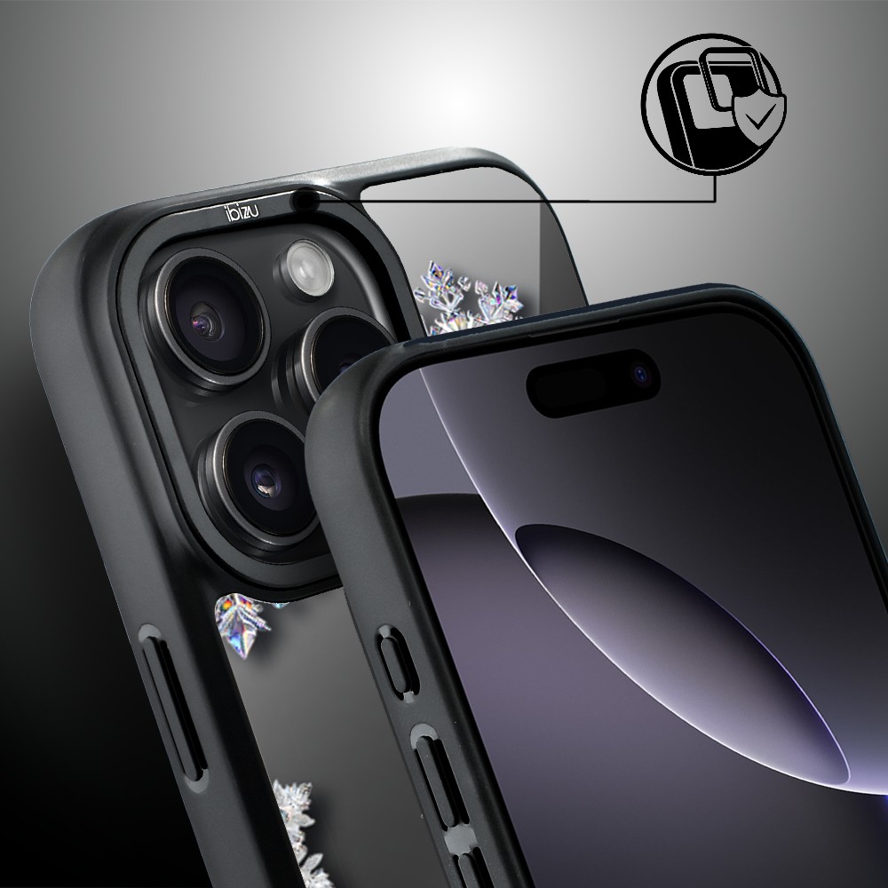 Etui do iPhone 16 Pro Max IBIZU DropGuard Matt z MagSafe, Zimowa magia, Królewskie płatki śniegu ip 16 pro-3