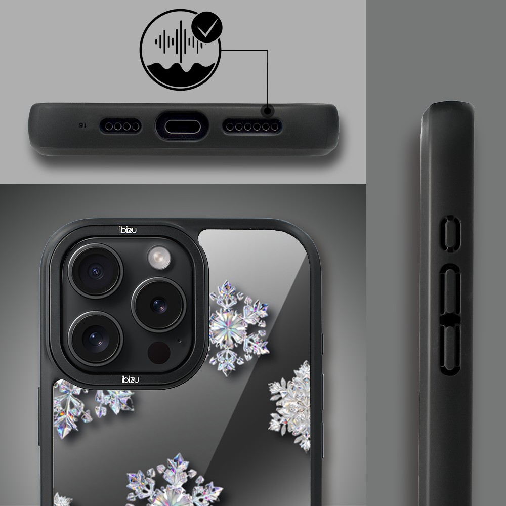 Etui do iPhone 16 Pro Max IBIZU DropGuard Matt z MagSafe, Zimowa magia, Królewskie płatki śniegu ip 16 pro-4
