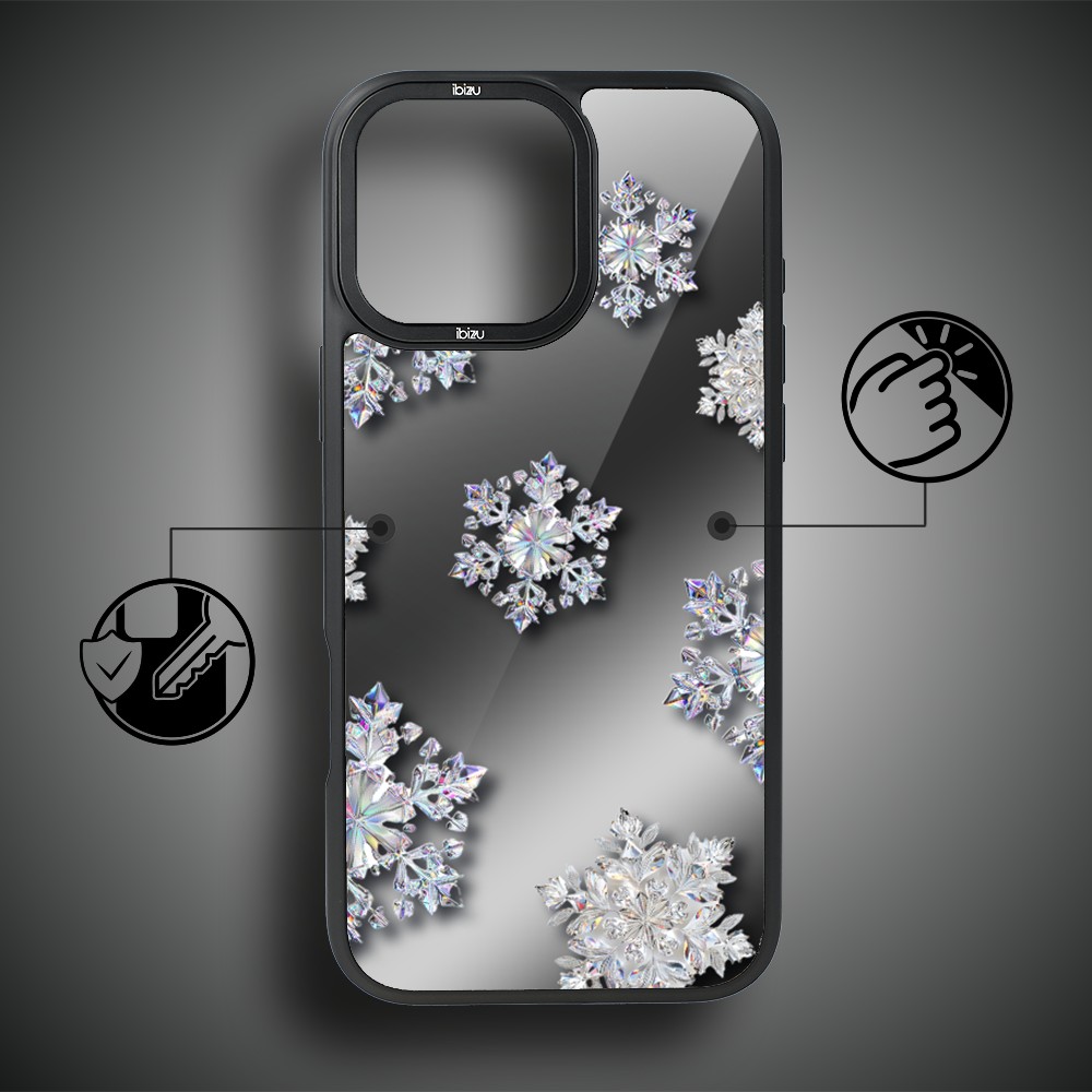 Etui do iPhone 16 Pro Max IBIZU DropGuard Matt z MagSafe, Zimowa magia, Królewskie płatki śniegu ip 16 pro-7