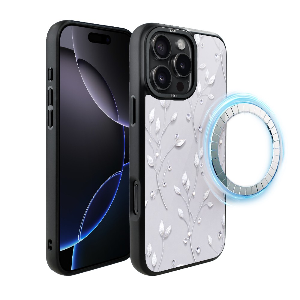 Etui do iPhone 16 Pro Max IBIZU DropGuard Matt z MagSafe, Zimowa magia, Lodowe kwiaty