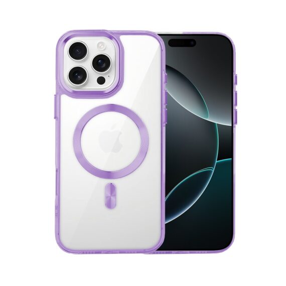 Etui do iPhone 16 Pro Max Super Hybrid z MagSafe, twardy tył, metalowe ozdoby, lawendowe (7)