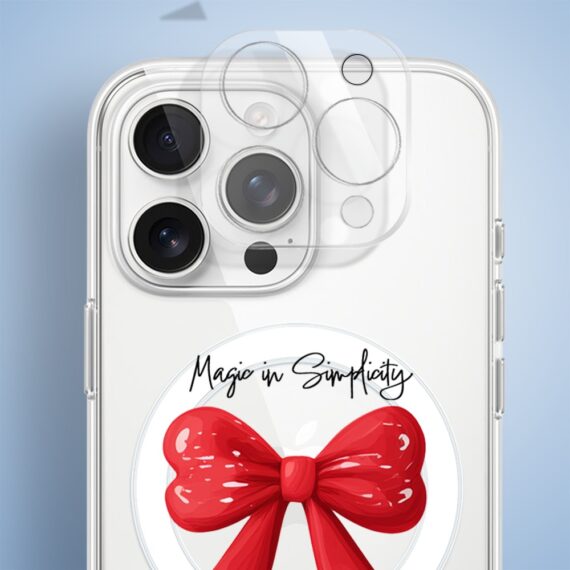 Etui do iPhone 16 Pro Max z MagSafe, Przytulne święta, Czerwona kokarda, przeźroczyste 16 pro-5