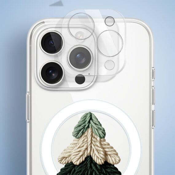 Etui do iPhone 16 Pro Max z MagSafe, Przytulne święta, Dziana choinka, przeźroczyste 16 pro-5