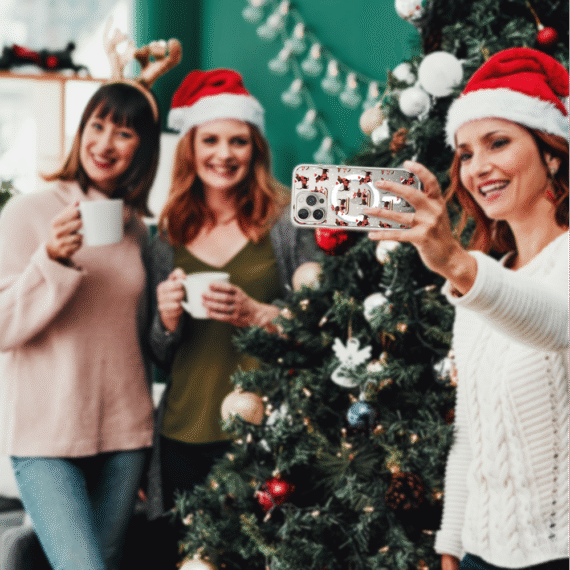 Etui do iPhone 16 Pro Max z MagSafe, Przytulne święta, Jamniki na saniach, przeźroczyste 16 pro-6