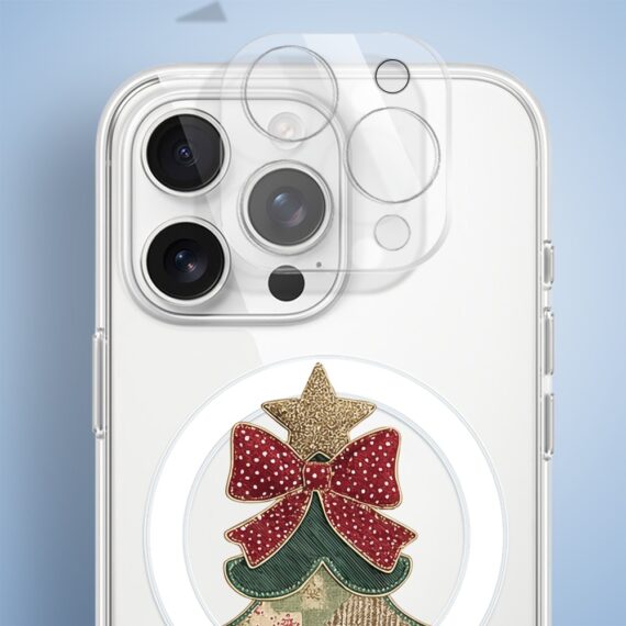 Etui do iPhone 16 Pro Max z MagSafe, Przytulne święta, Kraciasta choinka, przeźroczyste 16 pro-5