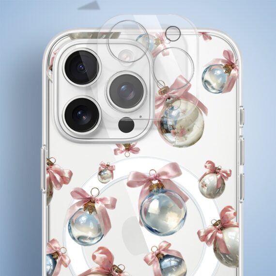 Etui do iPhone 16 Pro Max z MagSafe, Przytulne święta, Pastelowe bombki, przeźroczyste Przytulne święta, Pastelowe bombki, przeźroczyste 16 pro-5