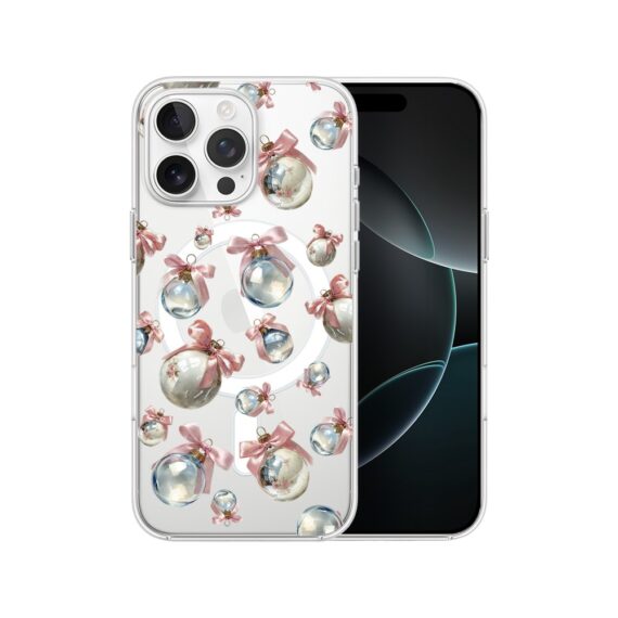 Etui do iPhone 16 Pro Max z MagSafe, Przytulne święta, Pastelowe bombki, przeźroczyste Przytulne święta, Pastelowe bombki, przeźroczyste 16 pro