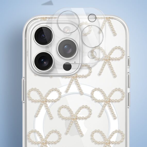 Etui do iPhone 16 Pro Max z MagSafe, Przytulne święta, Złote kokardki, przeźroczyste 16 pro-5