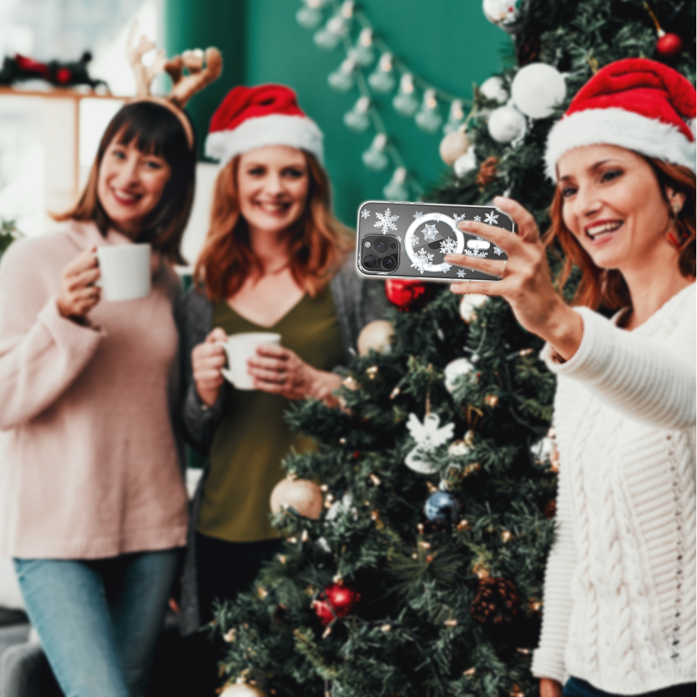 Etui do iPhone 16 Pro Max z MagSafe, Zimowa Magia, Delikatne płatki śniegu, przeźroczyste 16 pro-6