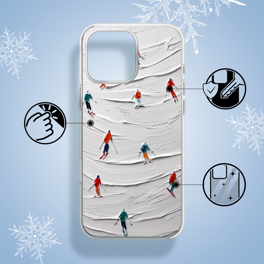 Etui do iPhone 16 Pro Max z MagSafe, Zimowa Magia, Narciarski obraz, przeźroczyste 16 pro-1