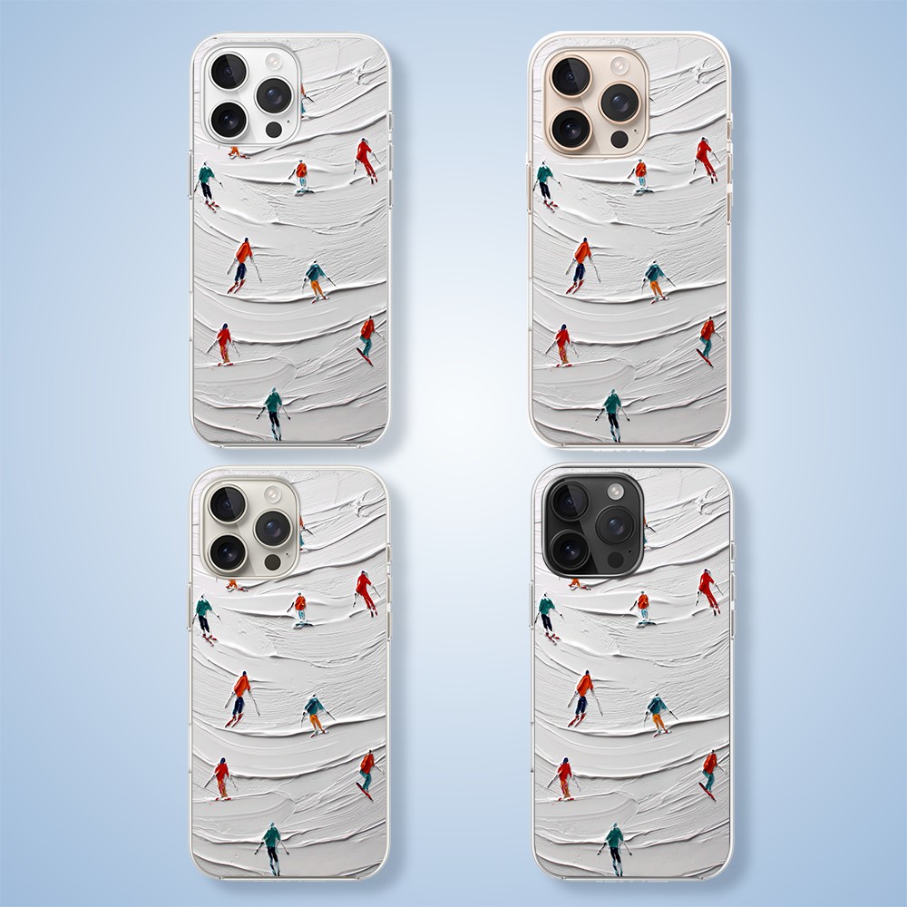 Etui do iPhone 16 Pro Max z MagSafe, Zimowa Magia, Narciarski obraz, przeźroczyste 16 pro-2