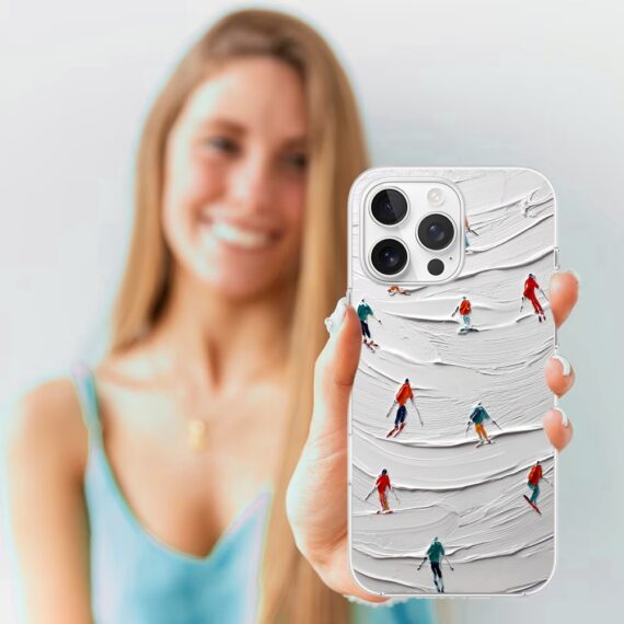 Etui do iPhone 16 Pro Max z MagSafe, Zimowa Magia, Narciarski obraz, przeźroczyste 16 pro-4